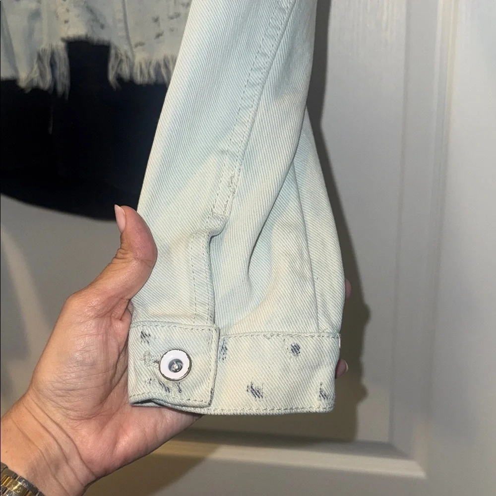 Free People layered hoodie denim jacket - Picture 4 of 10